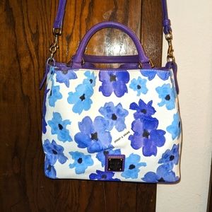 Dooney & Bourke Coated Cotton Bloom Small "Brenna" bag, Blue Floral